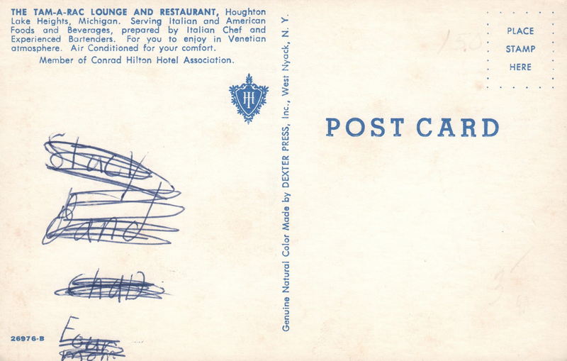 Tam-A-Rac Lodge (Tam-A-Rac Lounge, Tam-A-Rack) - Vintage Postcard